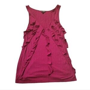 Express Fuschia Pink Ruffle Tank Blouse Size Medium